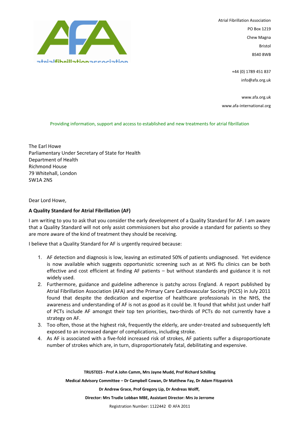 A Quality Standard for Atrial Fibrillation (AF)