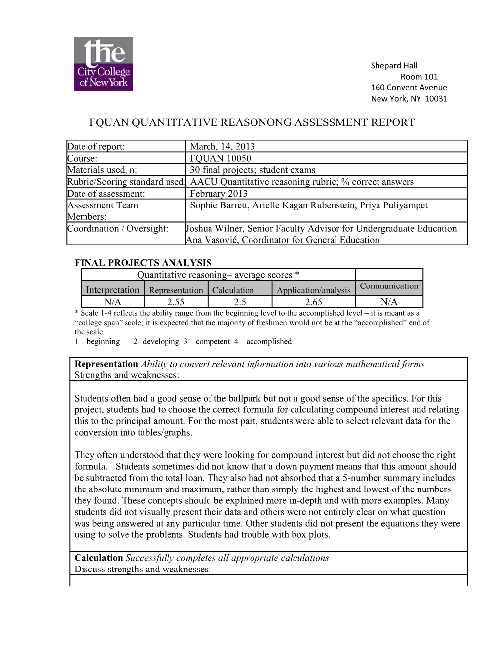 Fquan Quantitative Reasonong Assessment Report