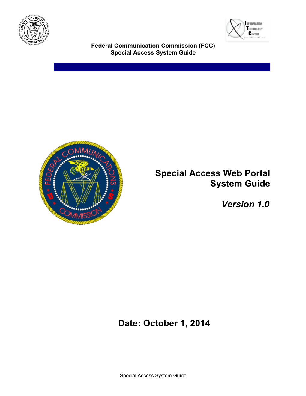Special Access Web Portal System Guide