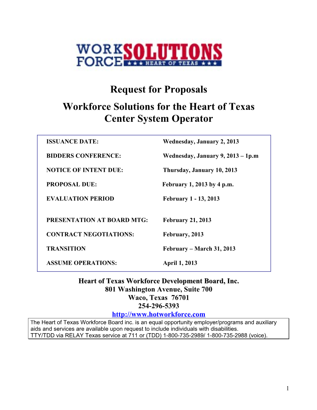 Workforce Solutions for the Heart of Texas