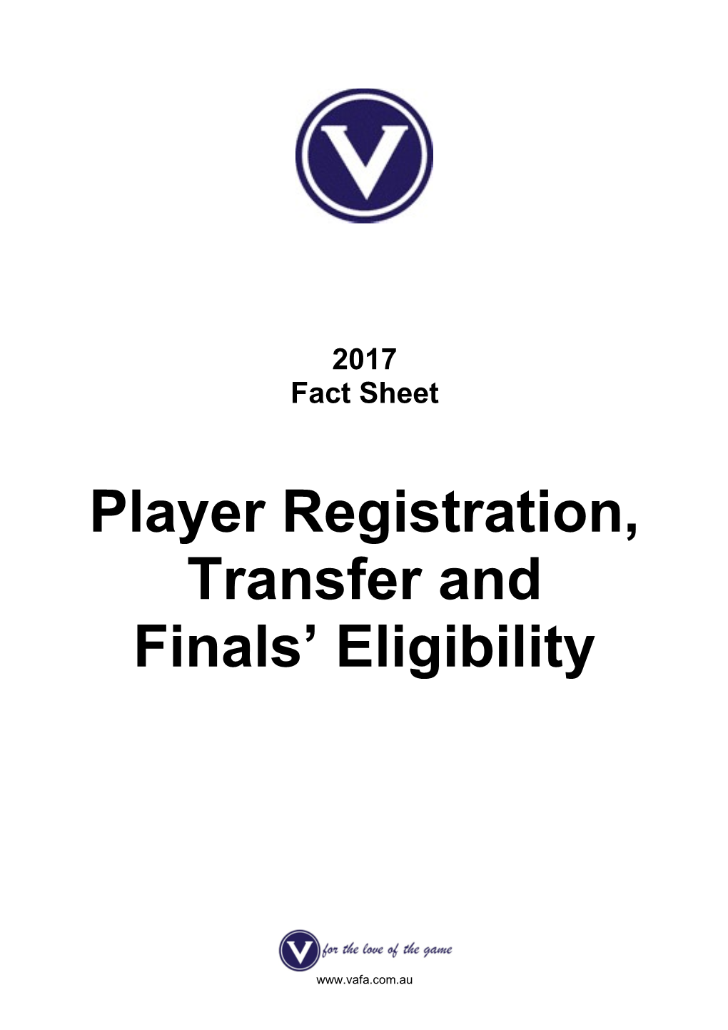 Player Registration, Transfer and Finals Eligibility