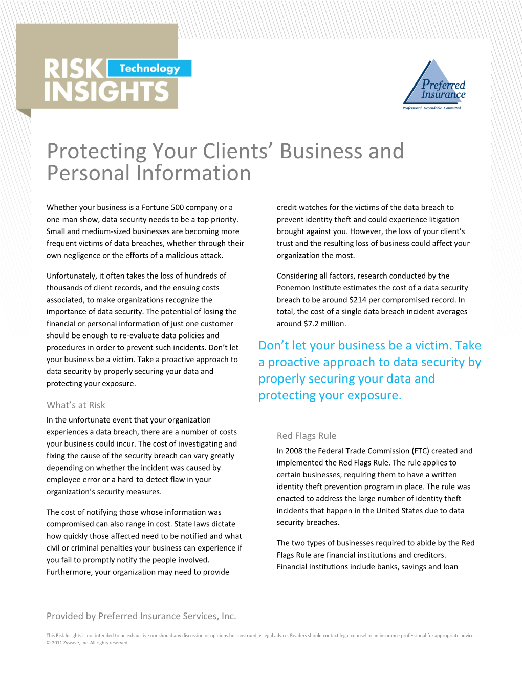 Protecting Your Clients Business and Personal Information