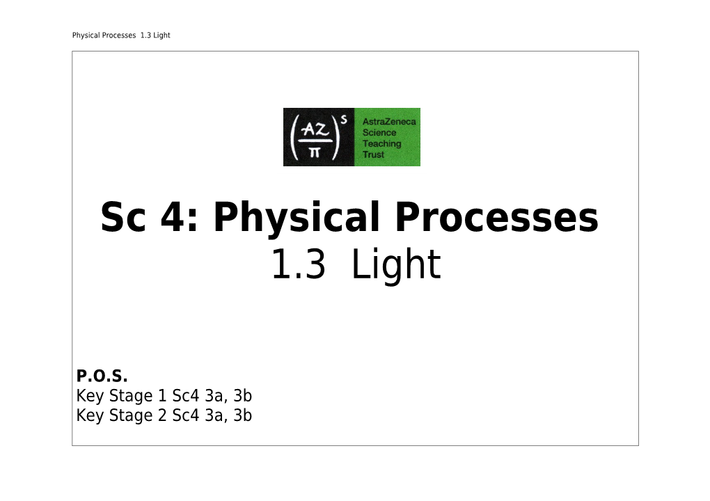 Sc 4: Physical Processes