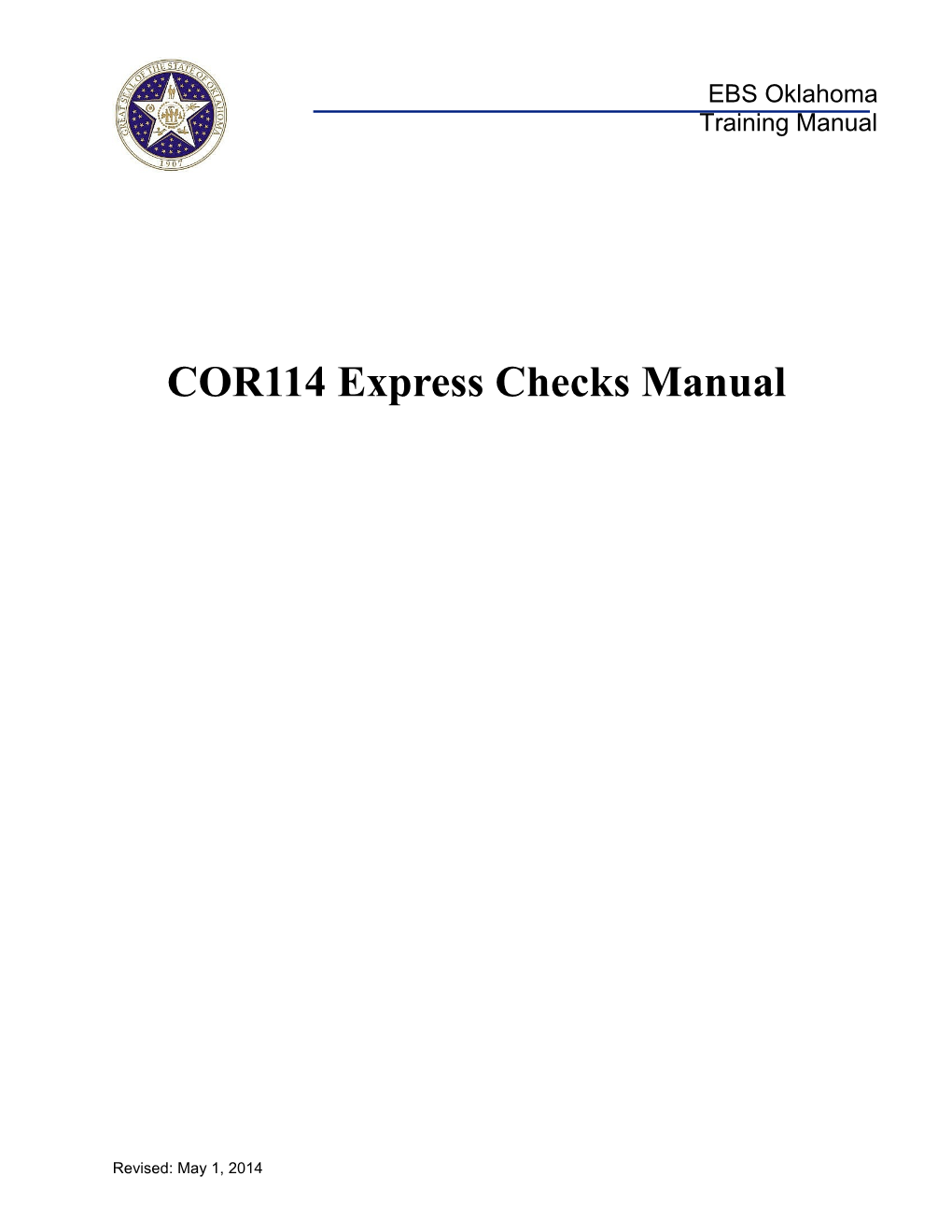 COR114 Express Checks Manual