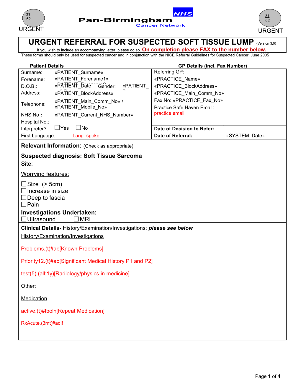 Patient Details GP Details (Incl. Fax Number)
