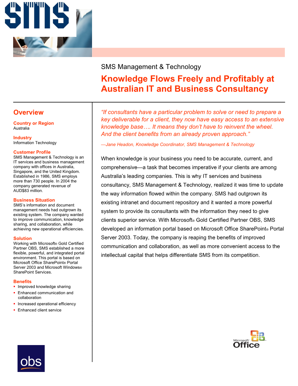 Knowledge Flows Freely and Profitably at Australian IT and Business Consultancy