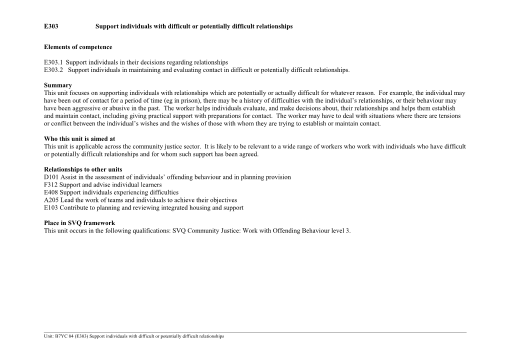 E303support Individuals with Difficult Or Potentially Difficult Relationships