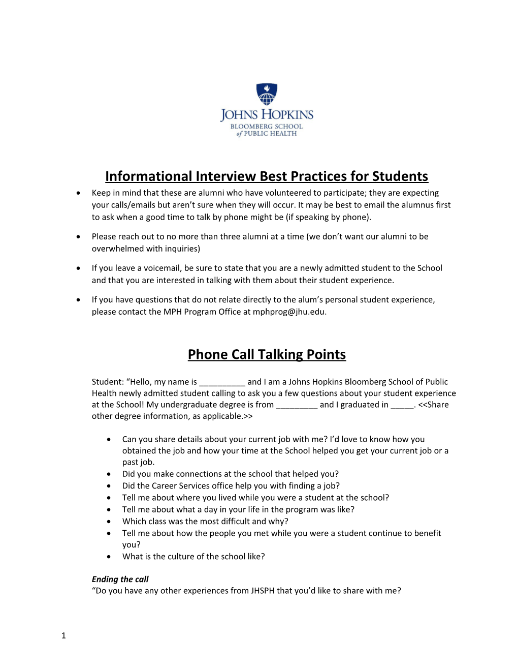 Informational Interview Best Practices for Students