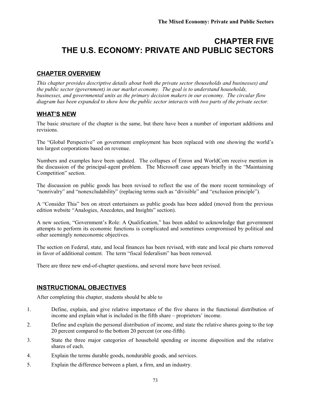 The Mixed Economy: Private and Public Sectors
