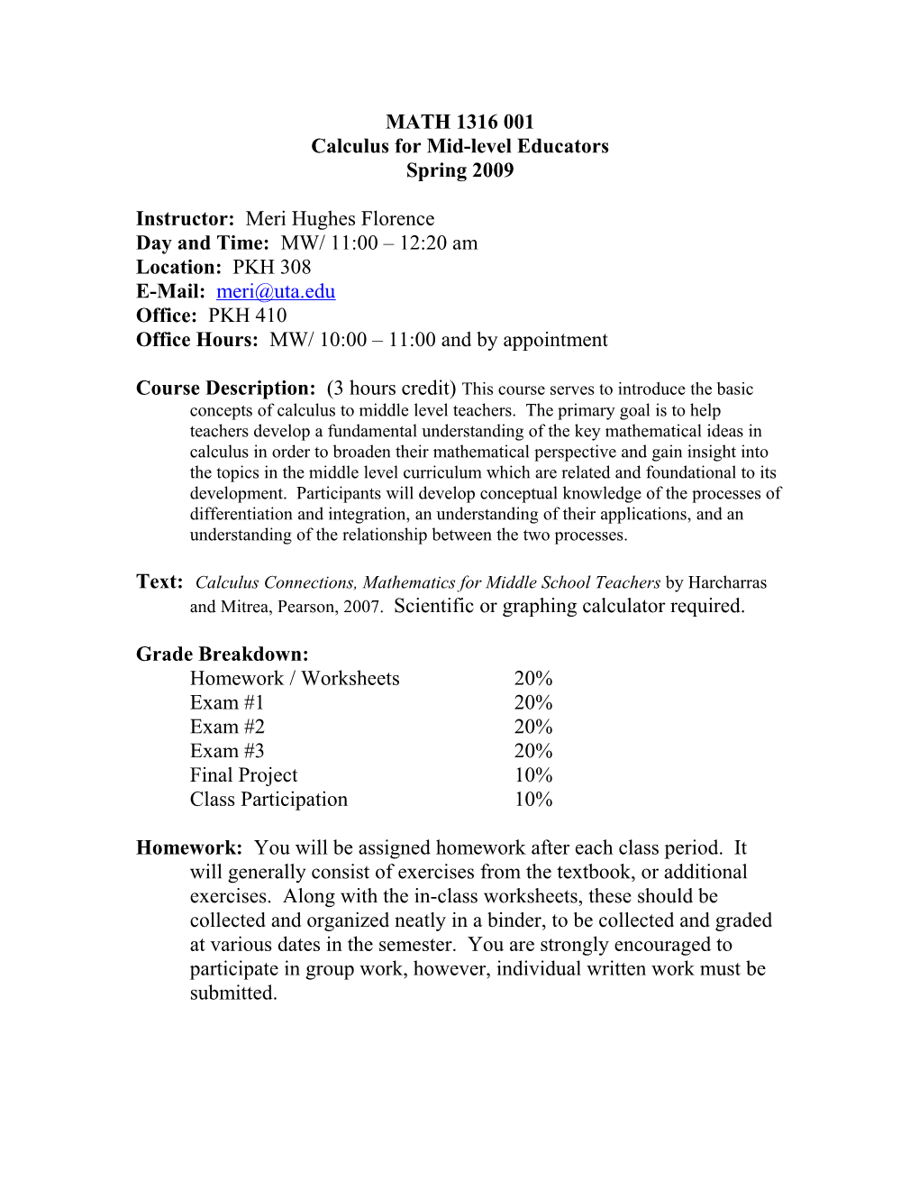 Calculus for Mid-Level Educators