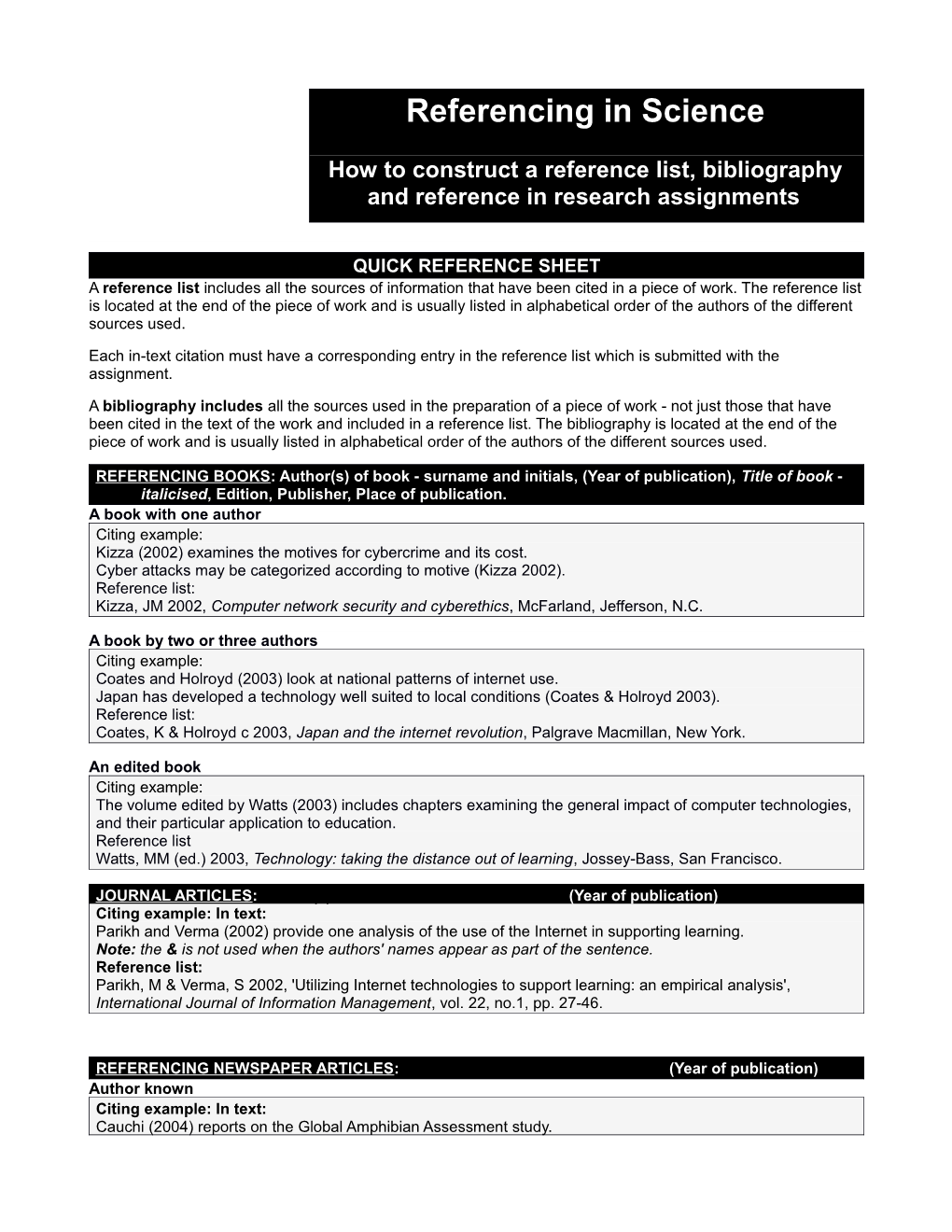 How to Construct a Reference List, Bibliography and Reference in Research Assignments