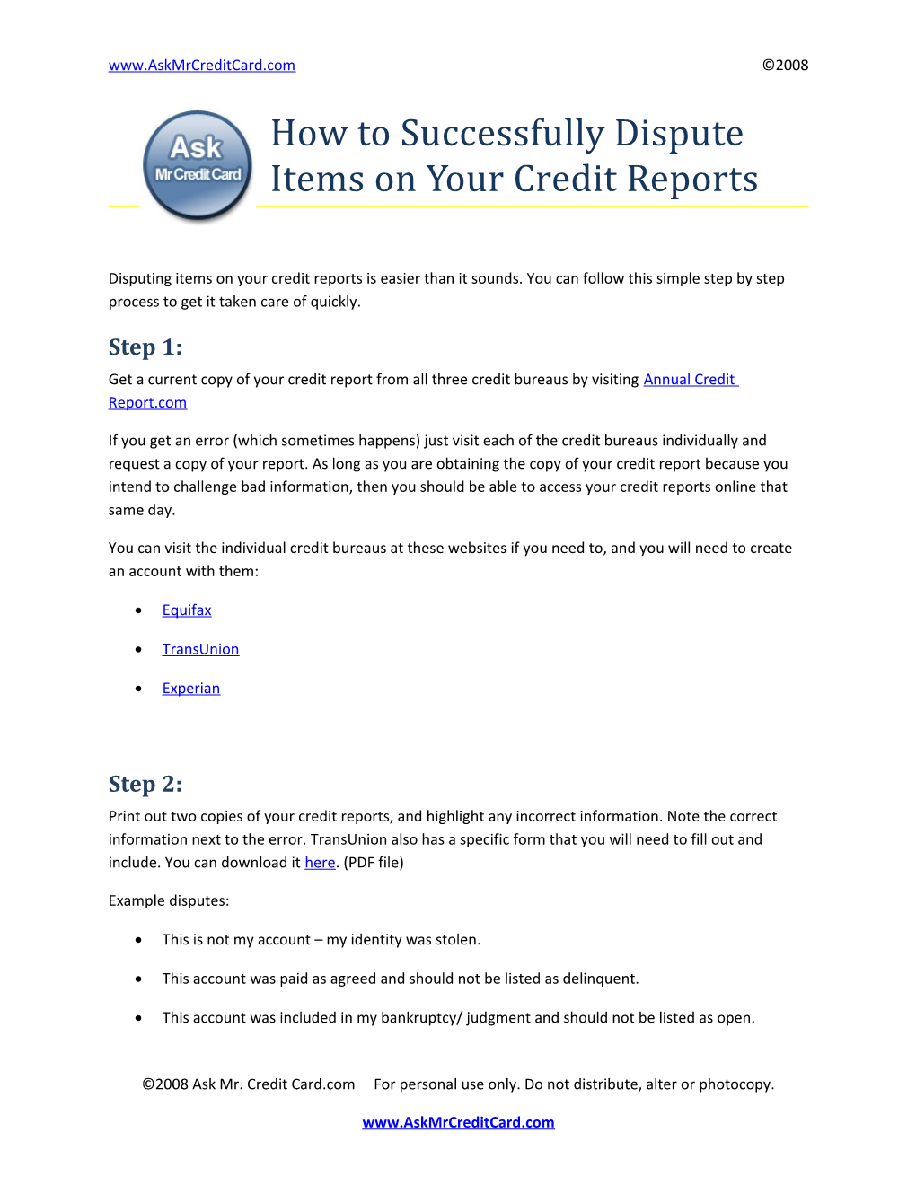 How to Successfully Dispute Items on Your Credit Reports