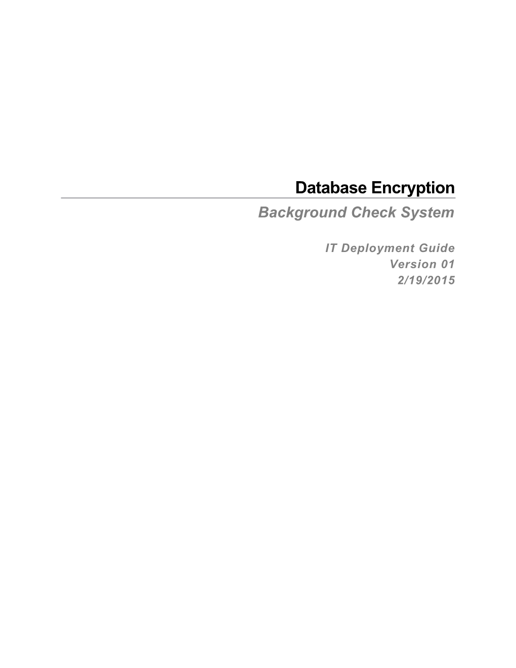 Database Encryption