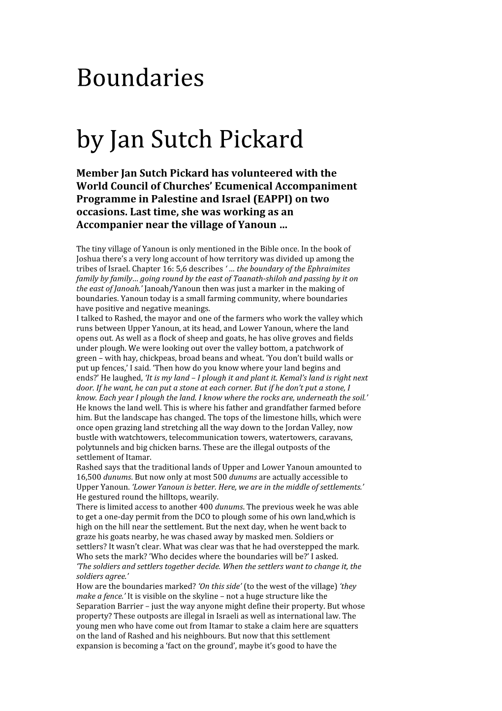 Member Jan Sutch Pickard Has Volunteered with The
