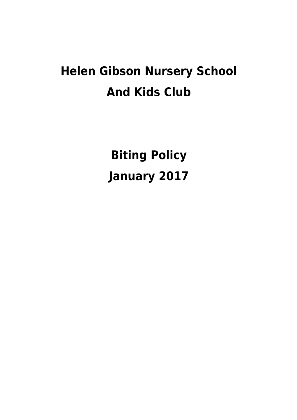 Helen Gibson Nursery School