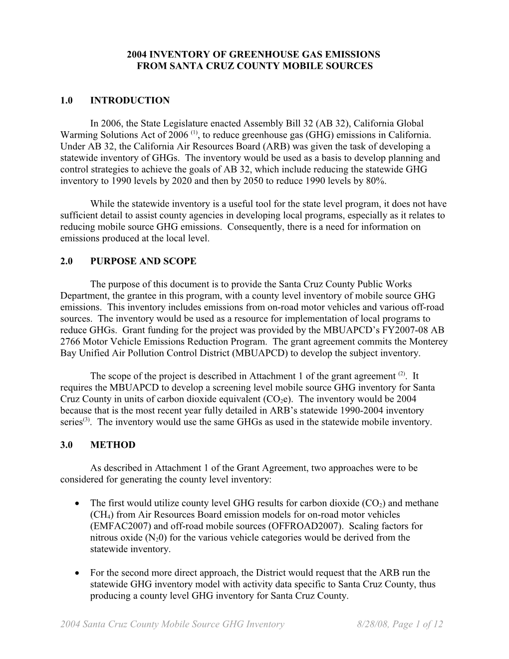 Santa Cruz County Mobile Source GHG Inventory