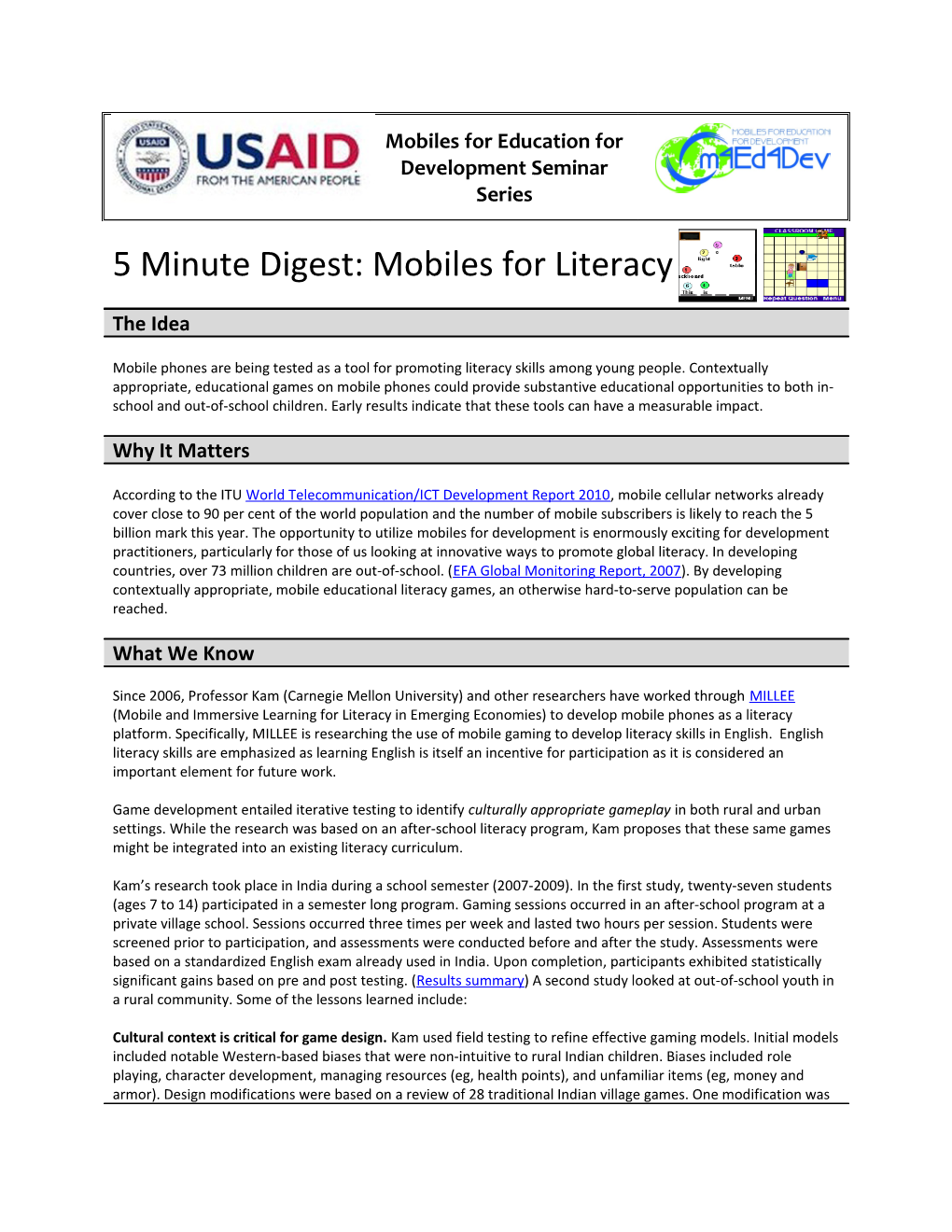 5 Minute Digest: Mobiles for Literacy