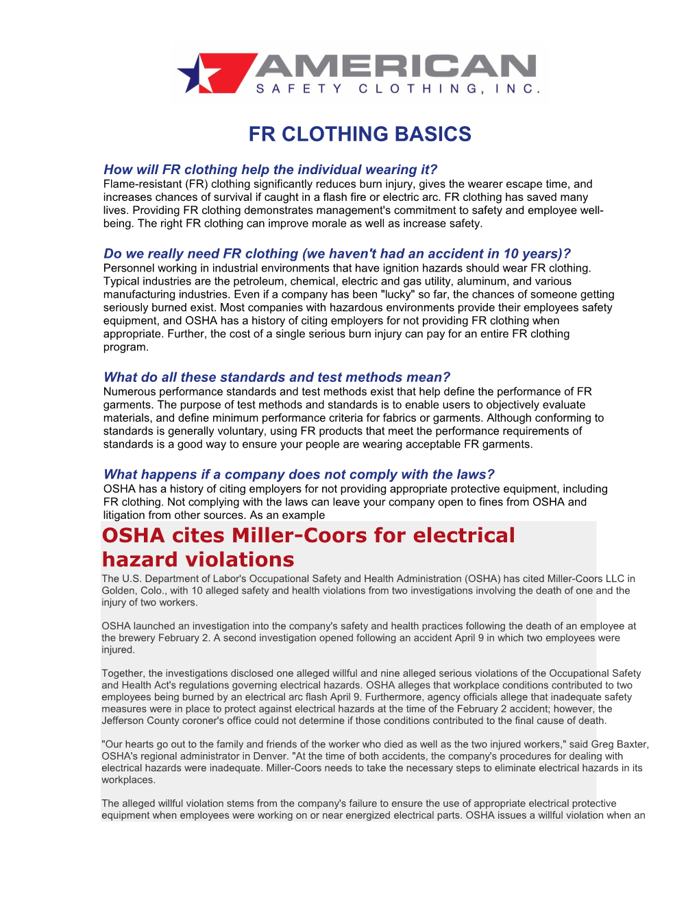 Fr Clothing Basics