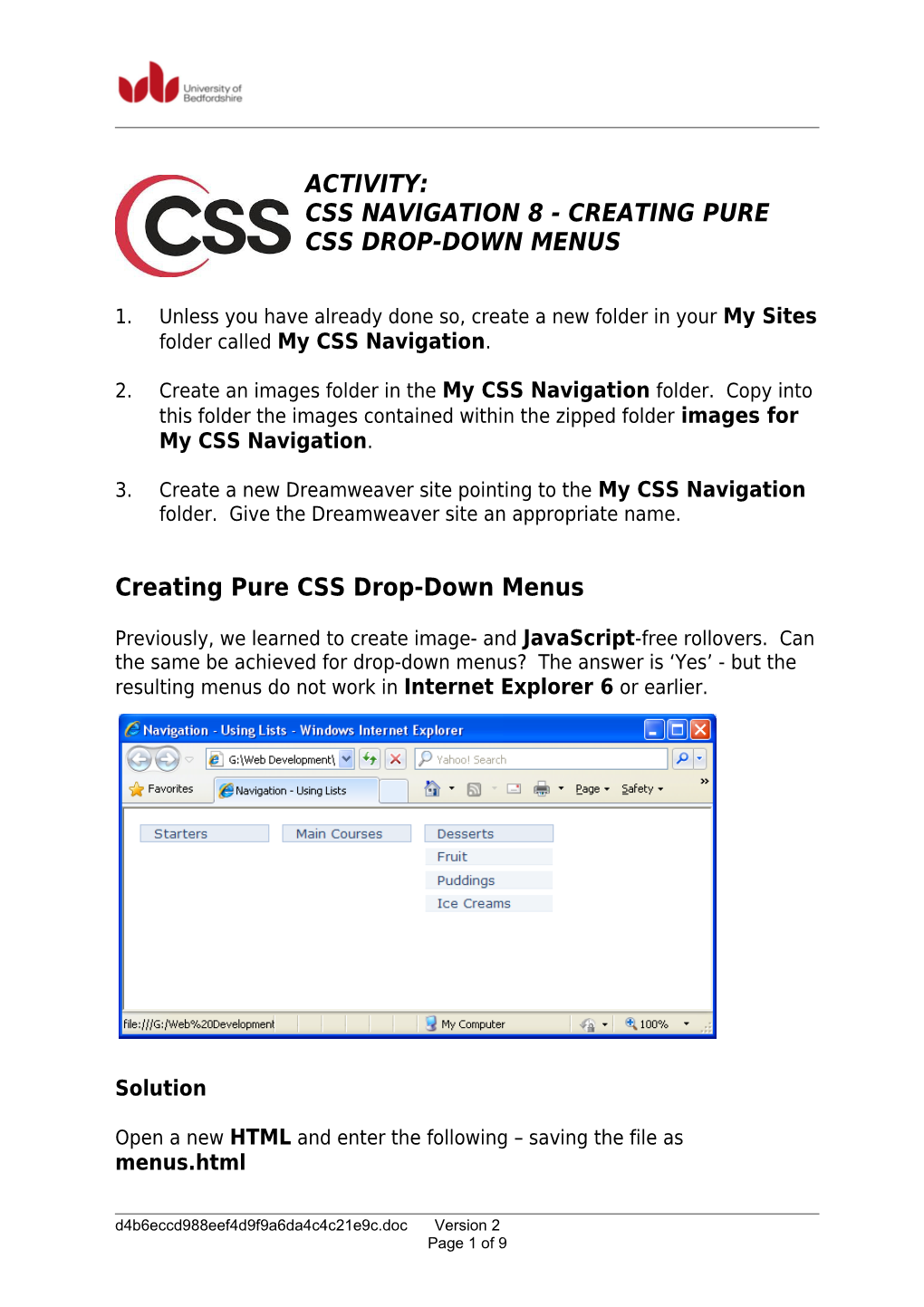 Css Navigation 8 - Creating Pure Css Drop-Down Menus