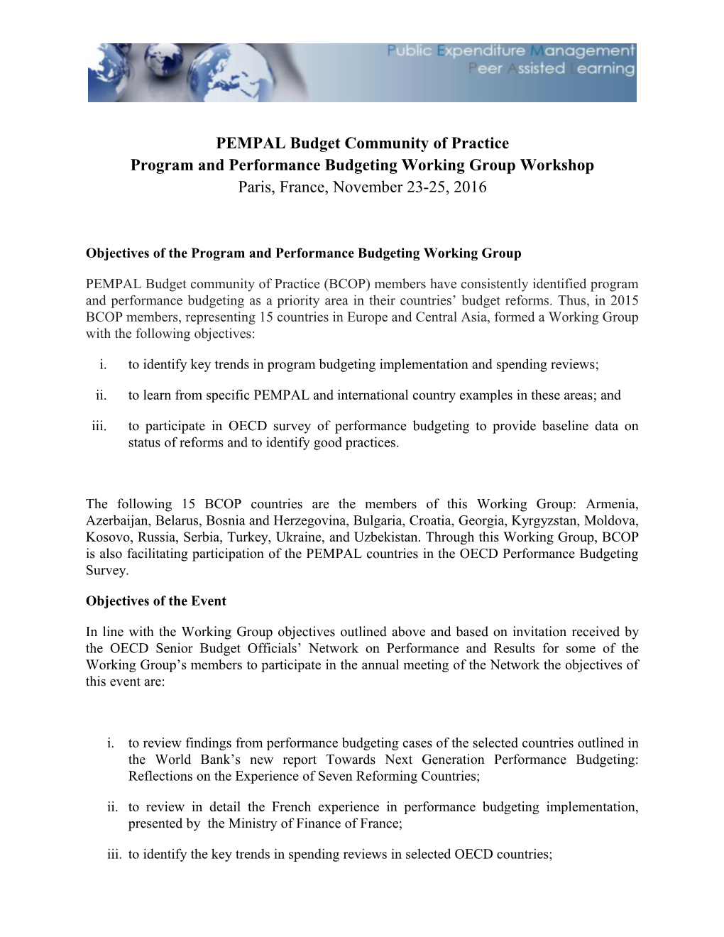 3-D PEMPAL Treasury Community of Practice Plenary Meeting