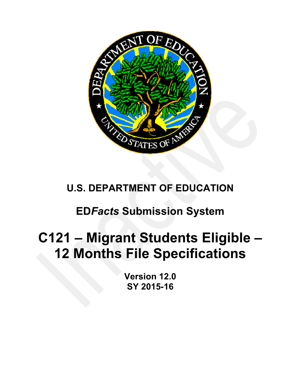Migrant Students Eligible- 12 Months File Specifications