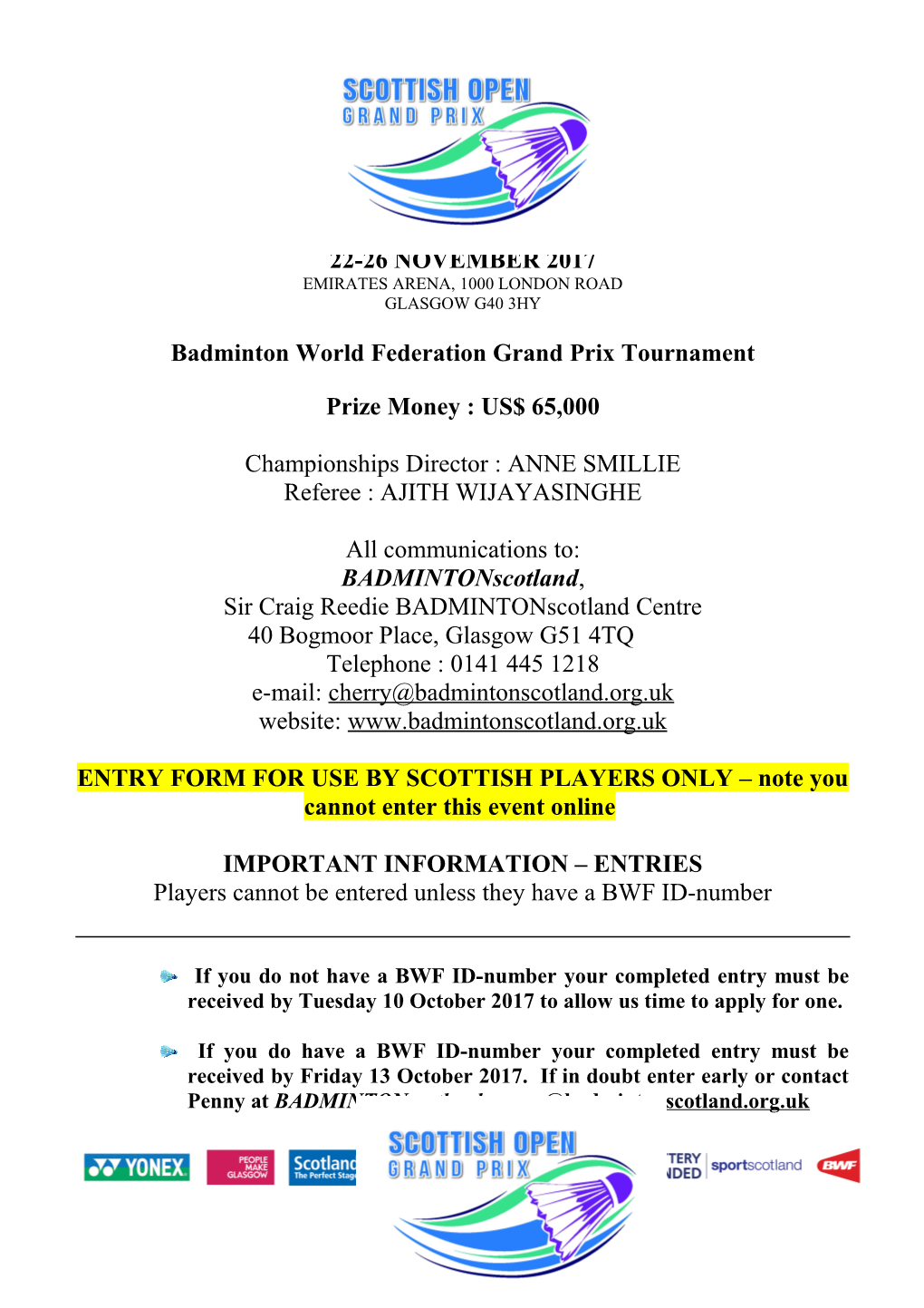 Badminton World Federation Grand Prix Tournament