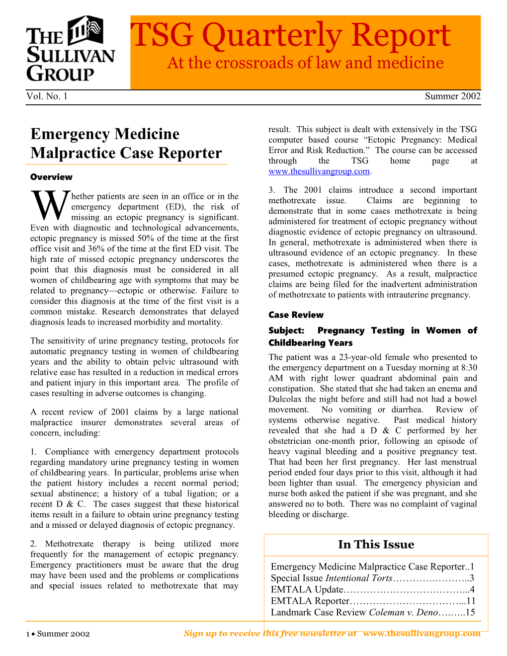 Emergency Medicine Malpractice Case Reporter