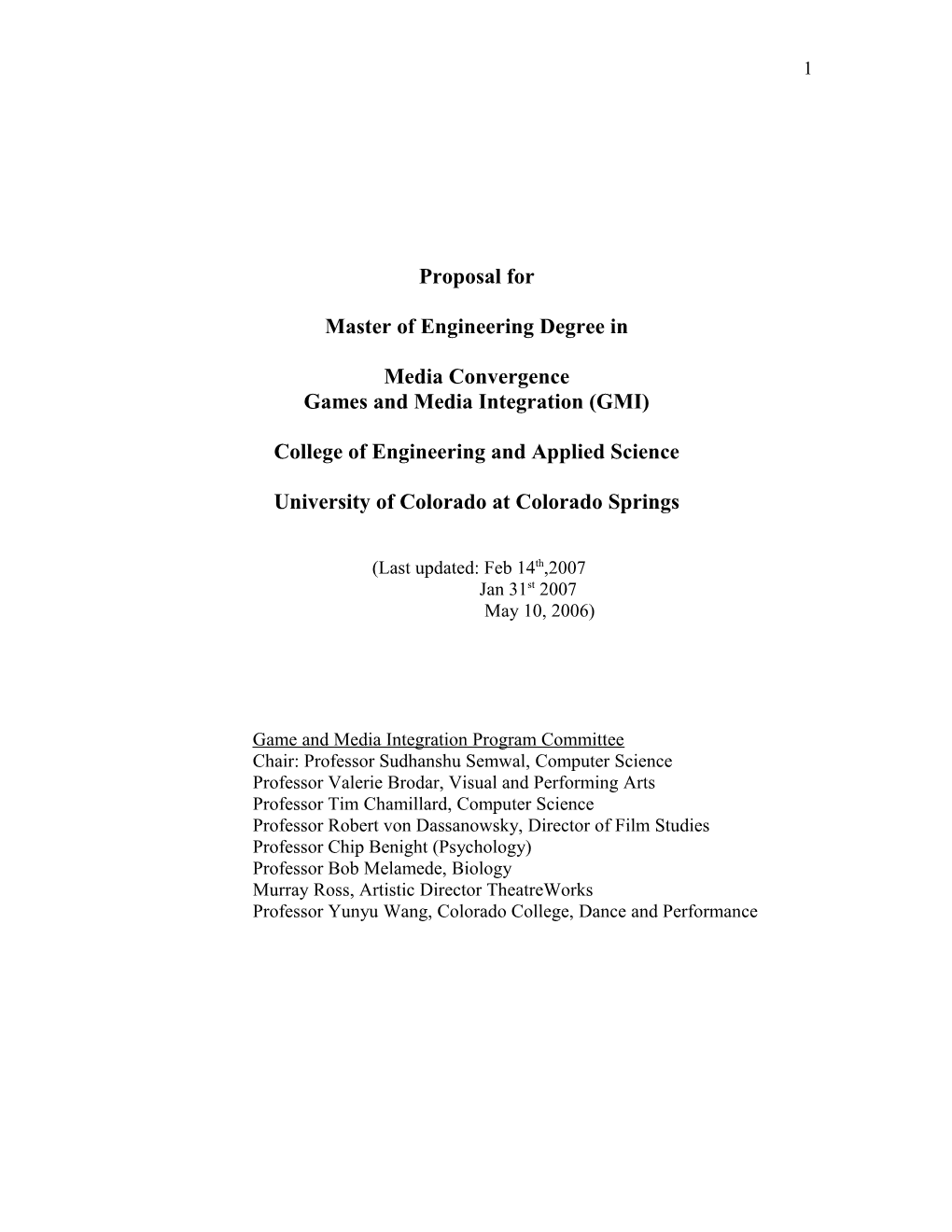 Master of Engineering Degree In