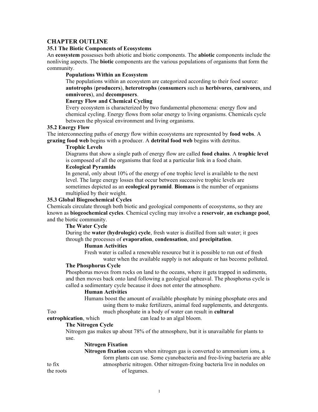 35.1 the Biotic Components of Ecosystems