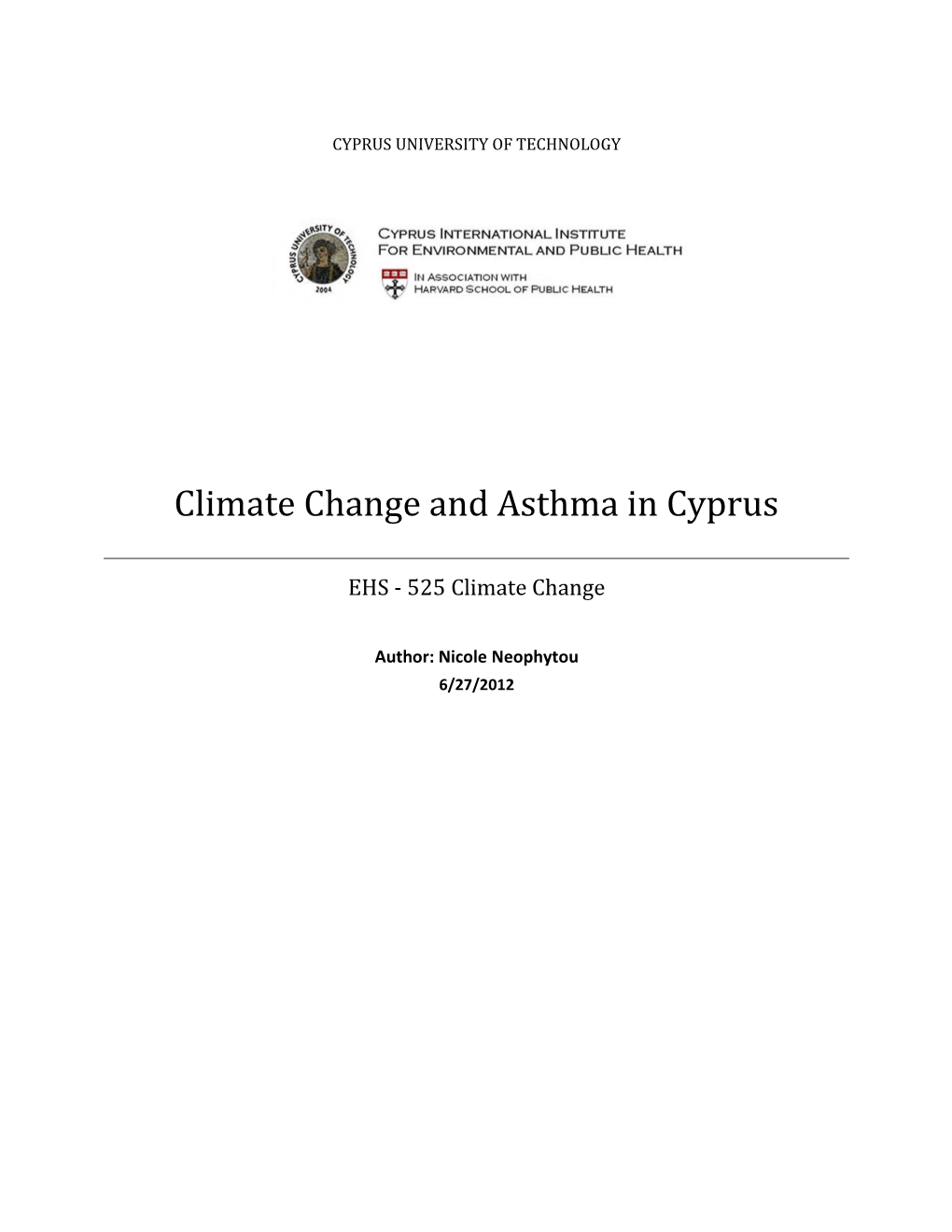 Climate Change and Asthma in Cyprus