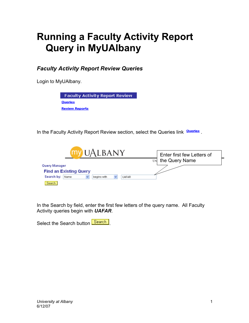 Running a Faculty Activity Report Query