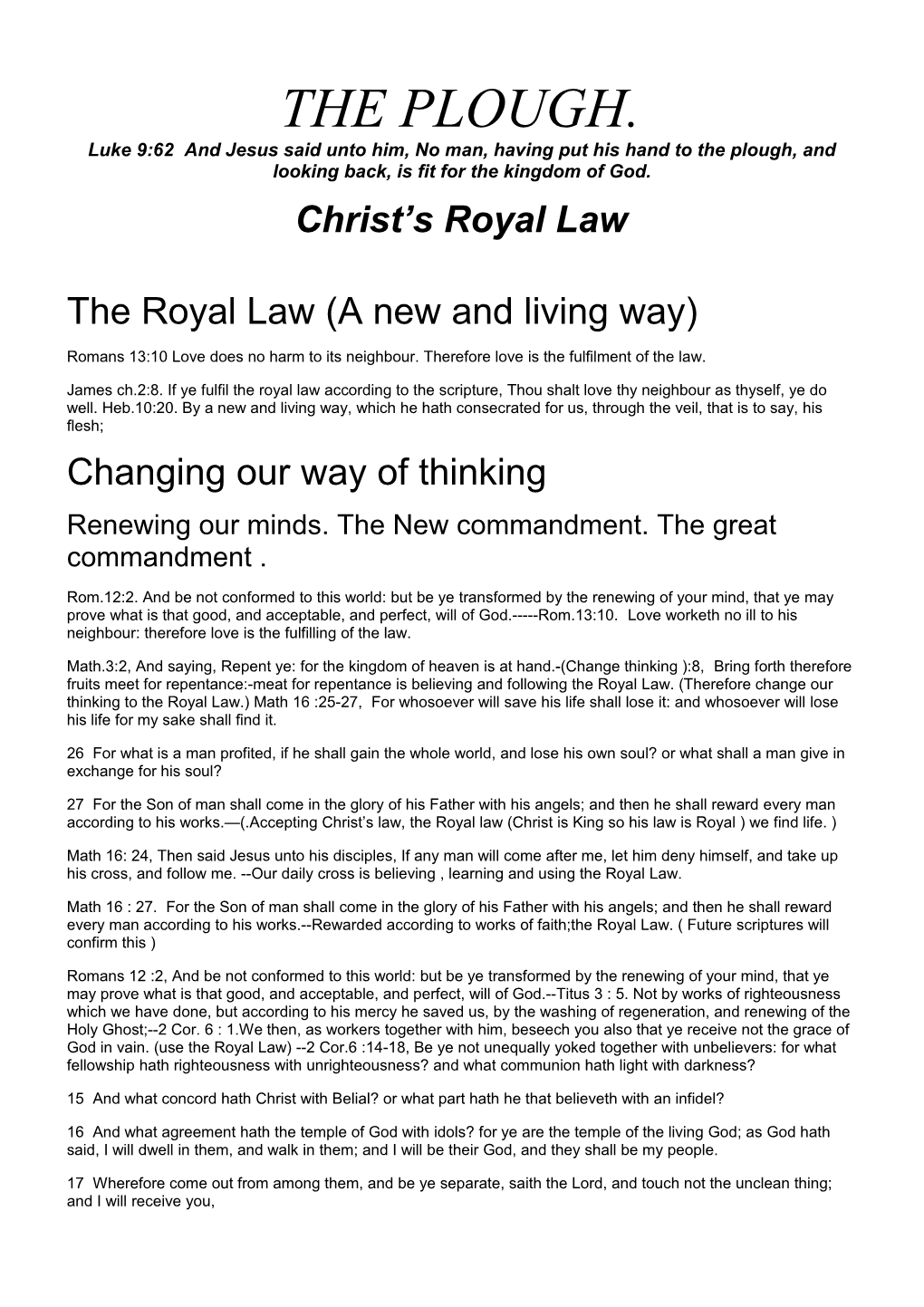 Christ S Royal Law
