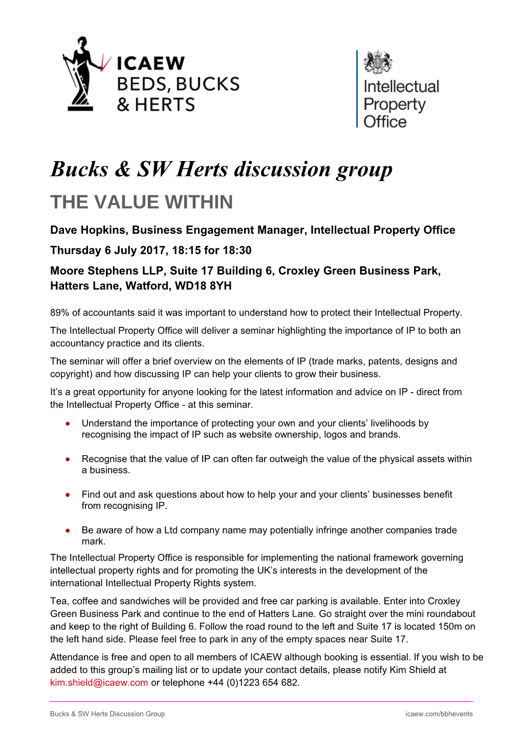 Bucks & SW Herts Discussion Group