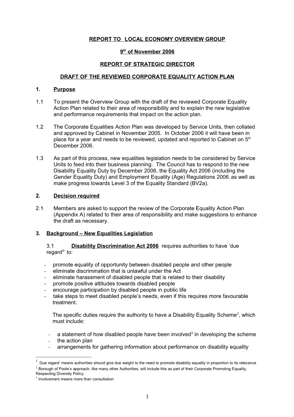 Draft of the Reviewed Corporate Equality Action Plan