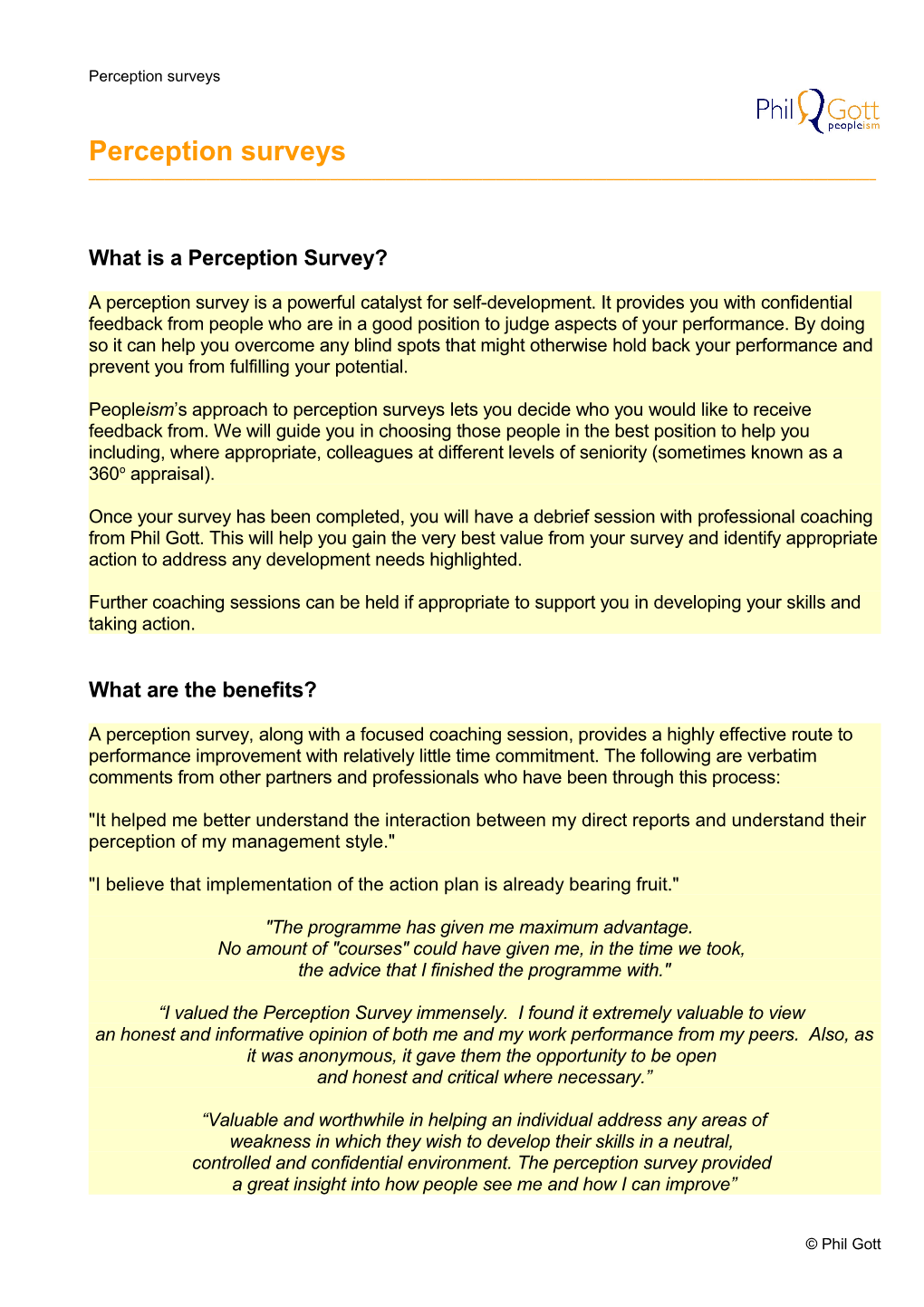 Perception Surveys