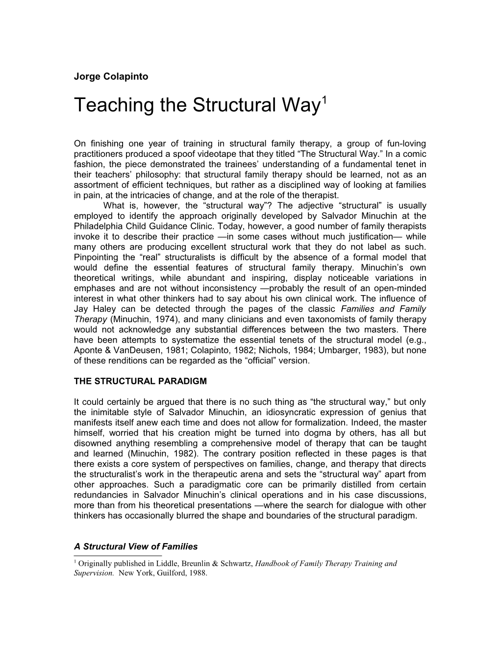 Teaching the Structural Way