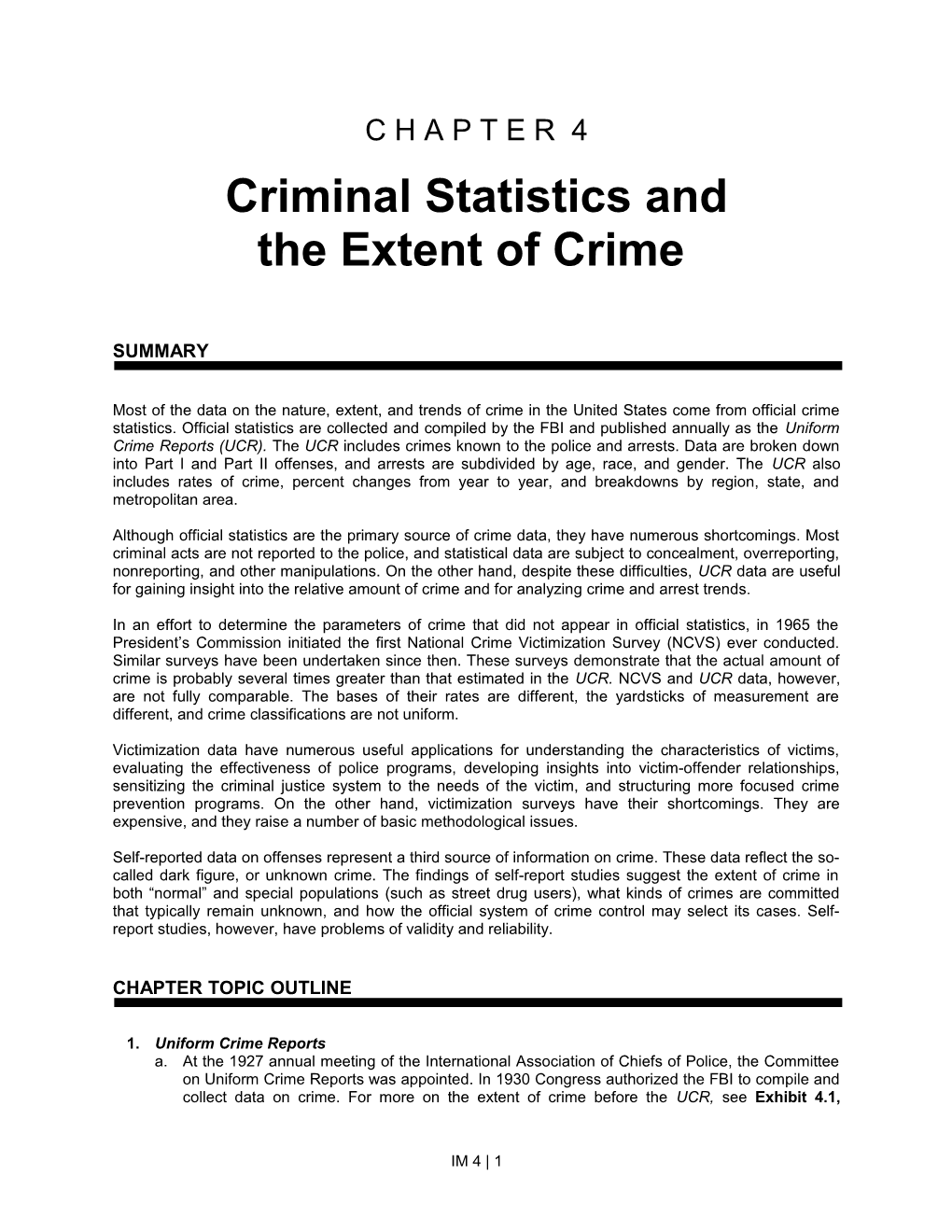 Criminal Statistics And