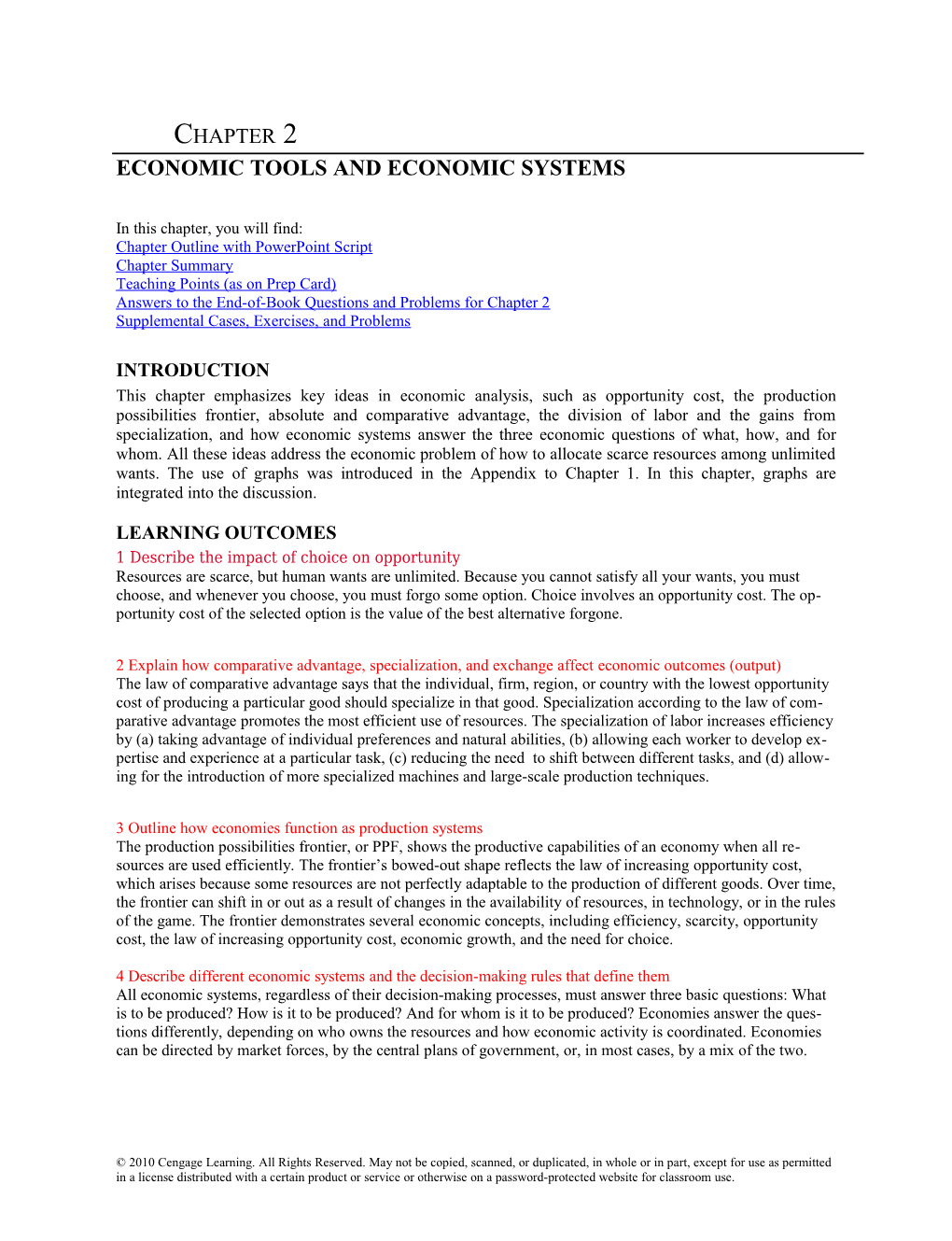 Chapter 2 Economic Tools and Economic Systems1
