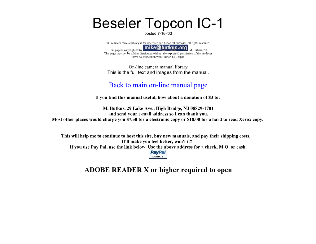 Beseler Topcon IC-1 Posted 7-16-'03