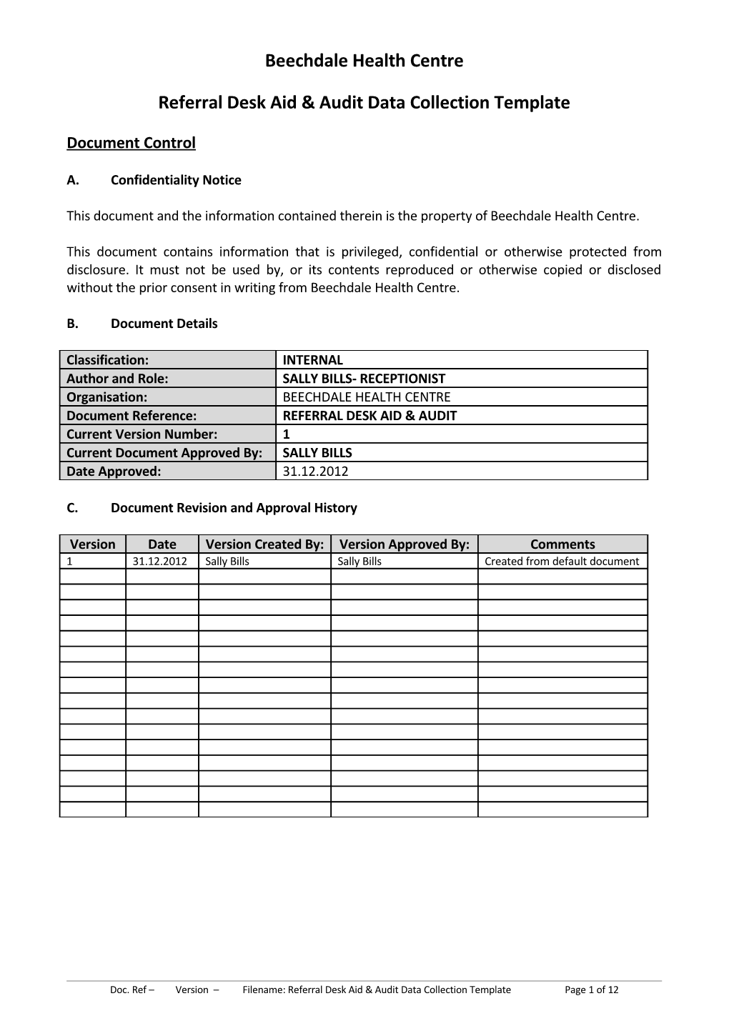 Referral Desk Aid & Audit Data Collection Template