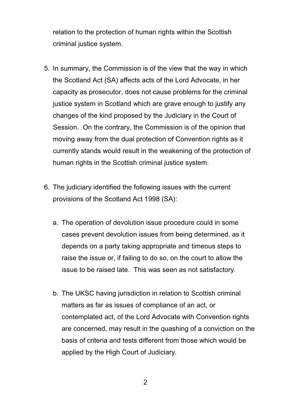 Devolution Issues and Acts of the Lord Advocate