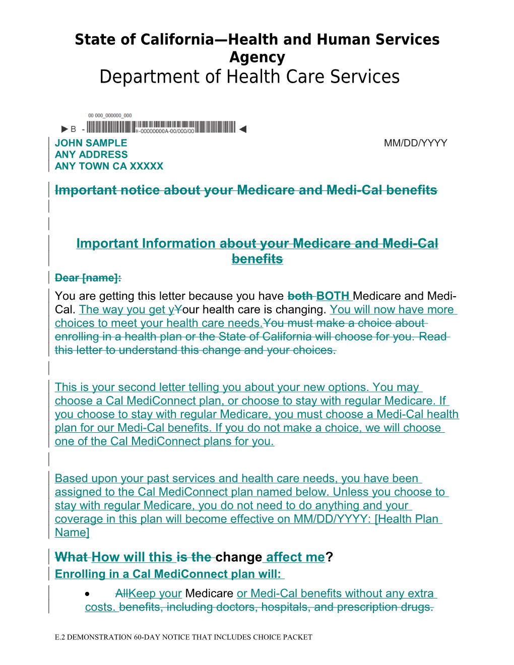 Important Notice About Your Medicare and Medi-Cal Benefits