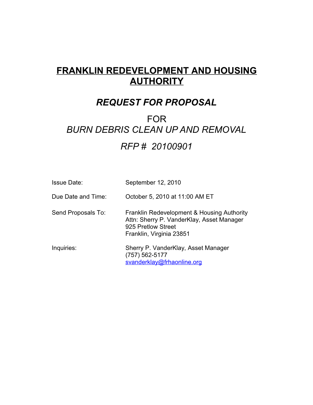 Franklin Redevelopment and Housing Authority