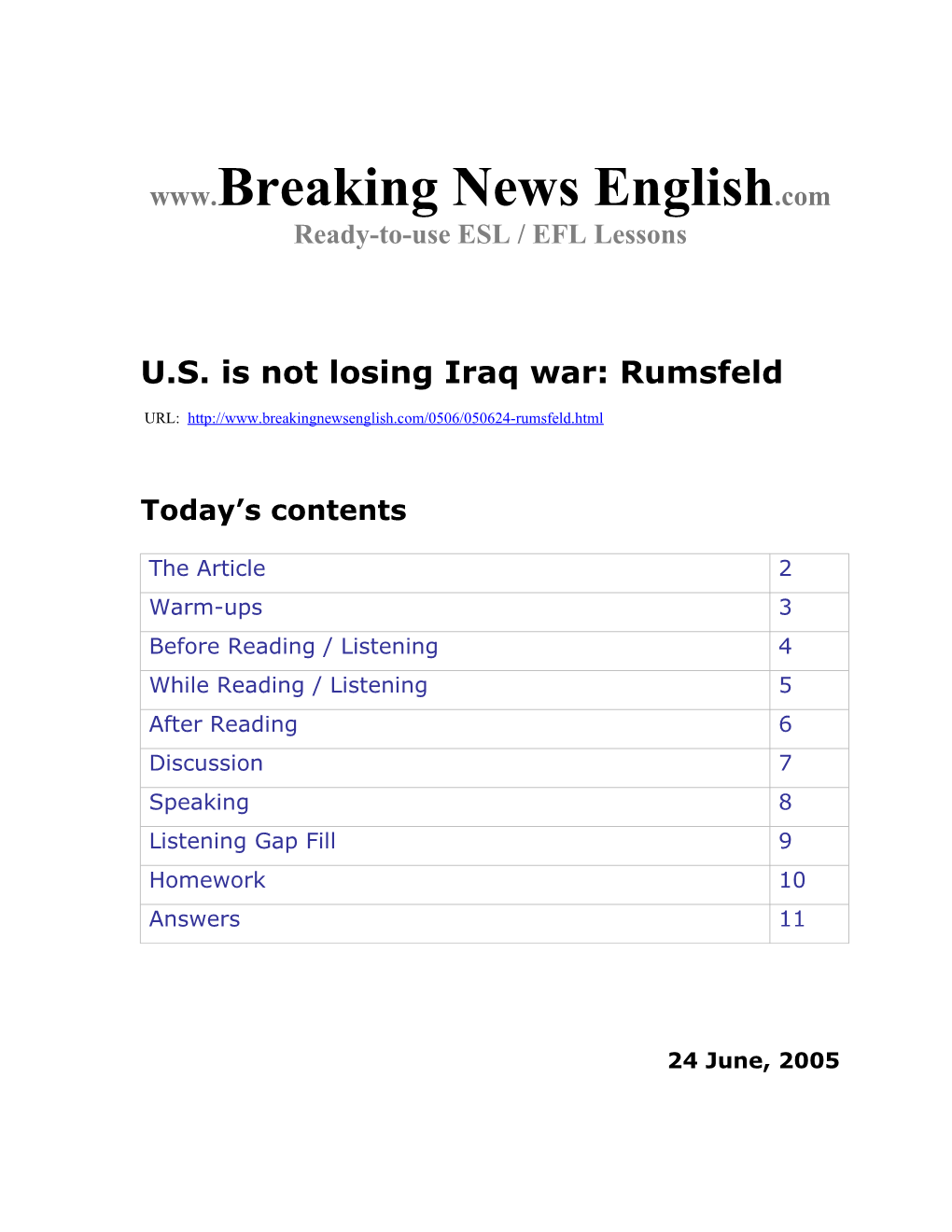 U.S. Is Not Losing Iraq War: Rumsfeld
