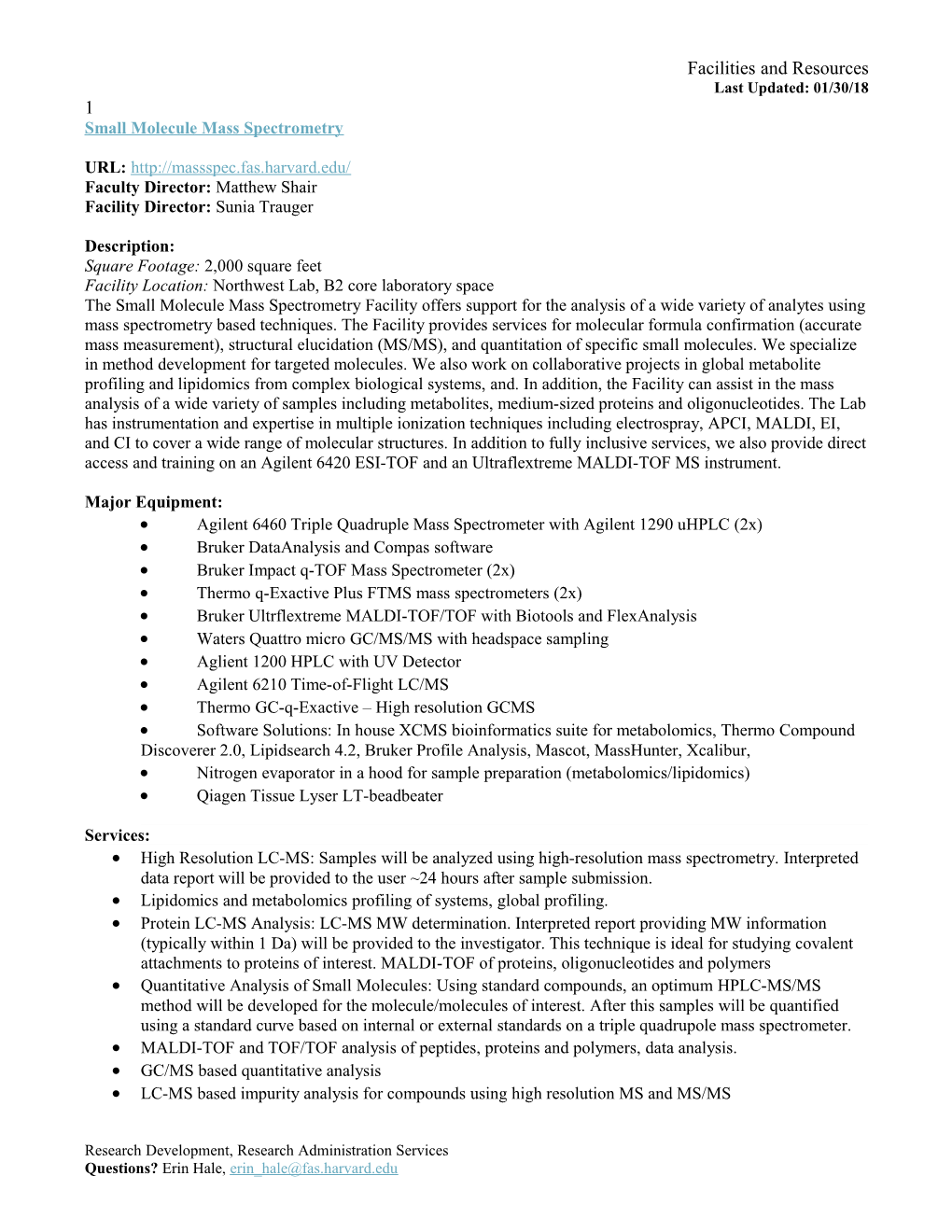 Small Molecule Mass Spectrometry