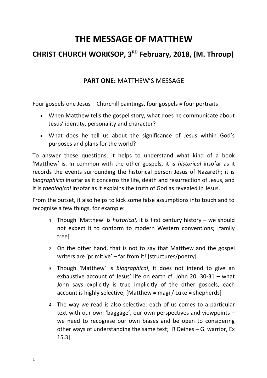 The Message of Matthew