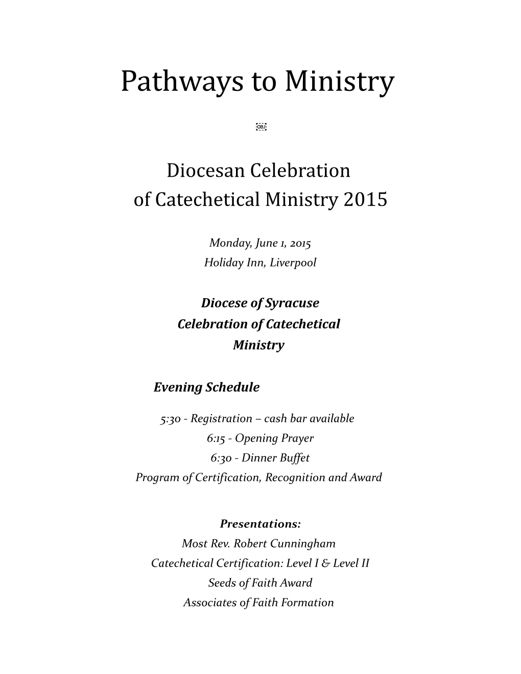 Pathways to Ministry