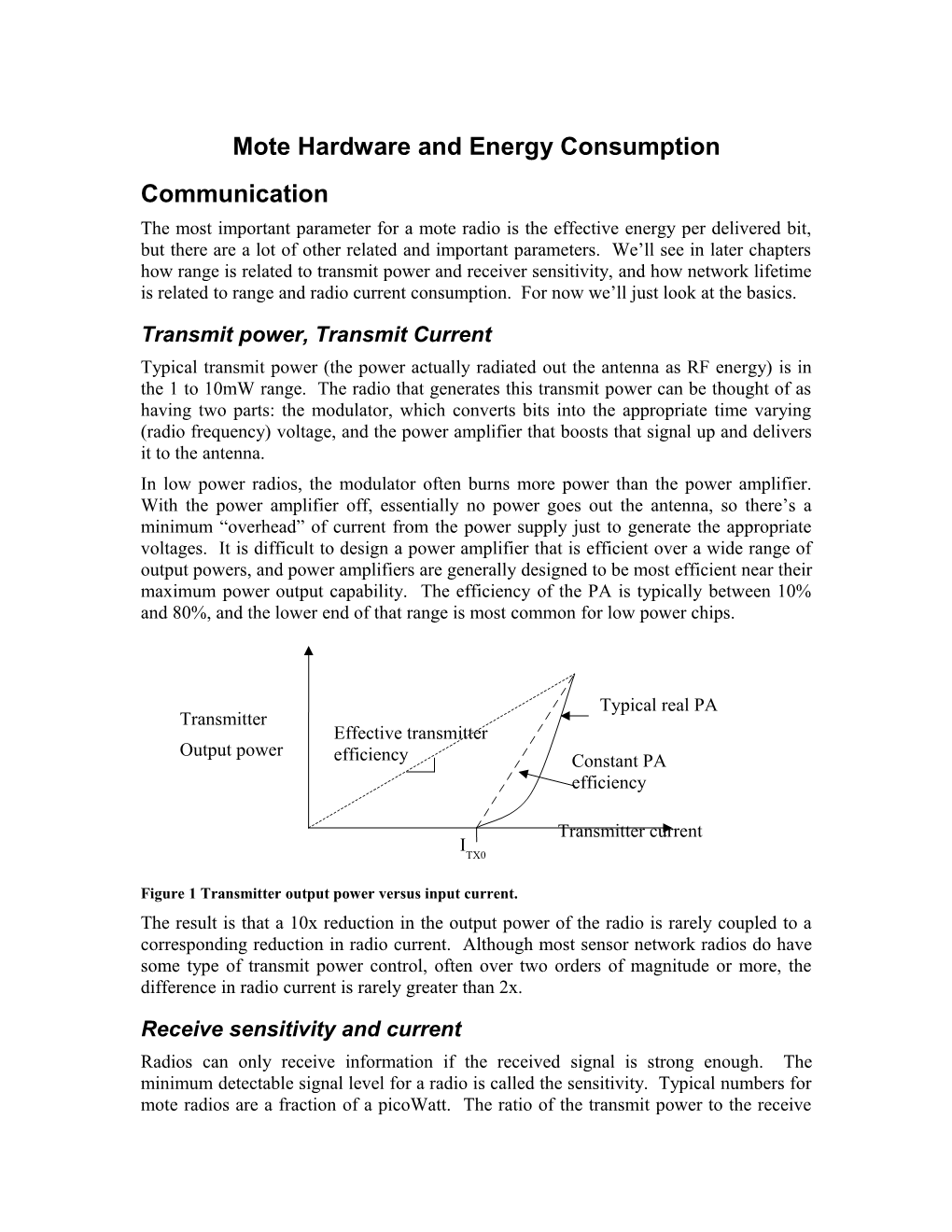 Mote Hardware and Energy Consumption