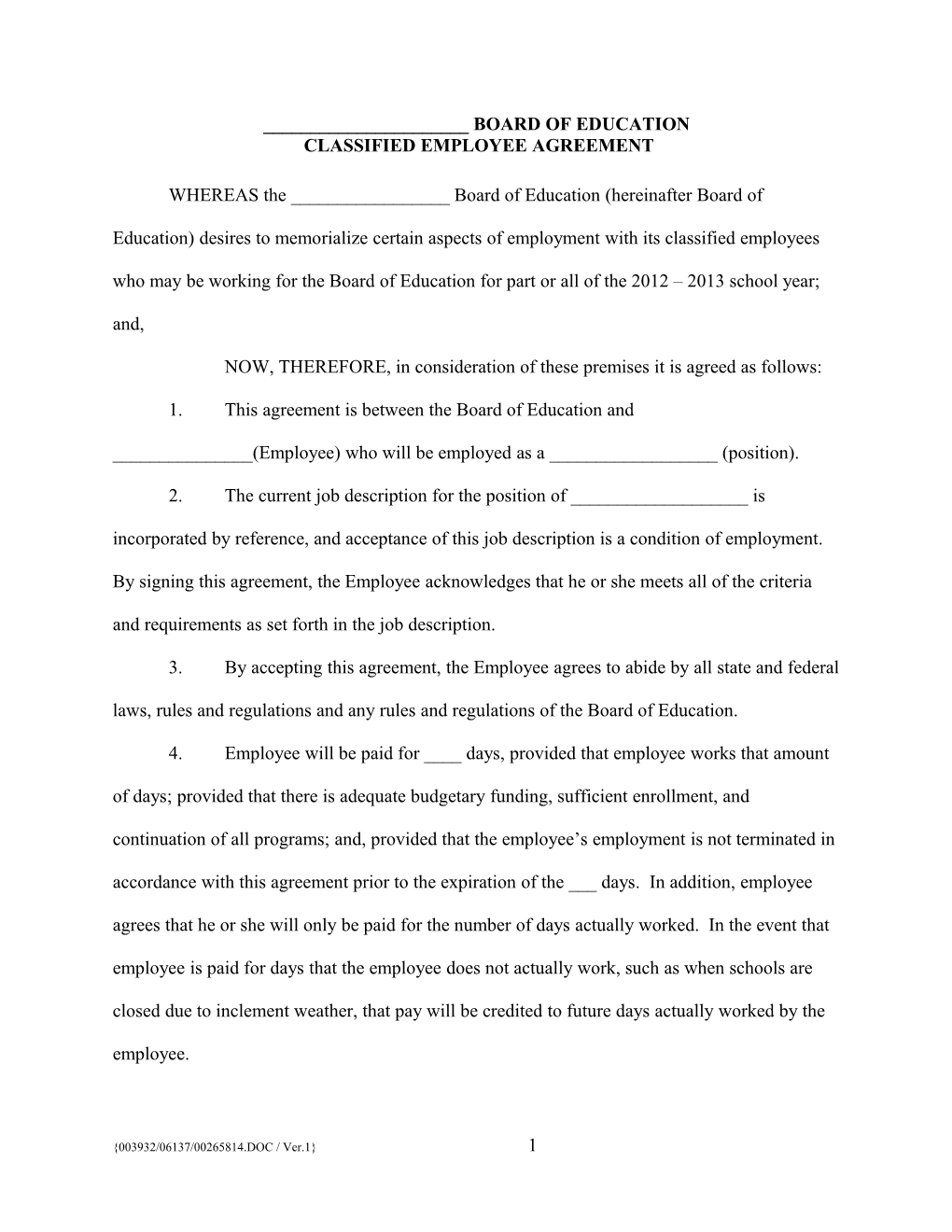 12-09-14 County Board of Education Non-Certificated Employee Agreement As Revised (00265814)