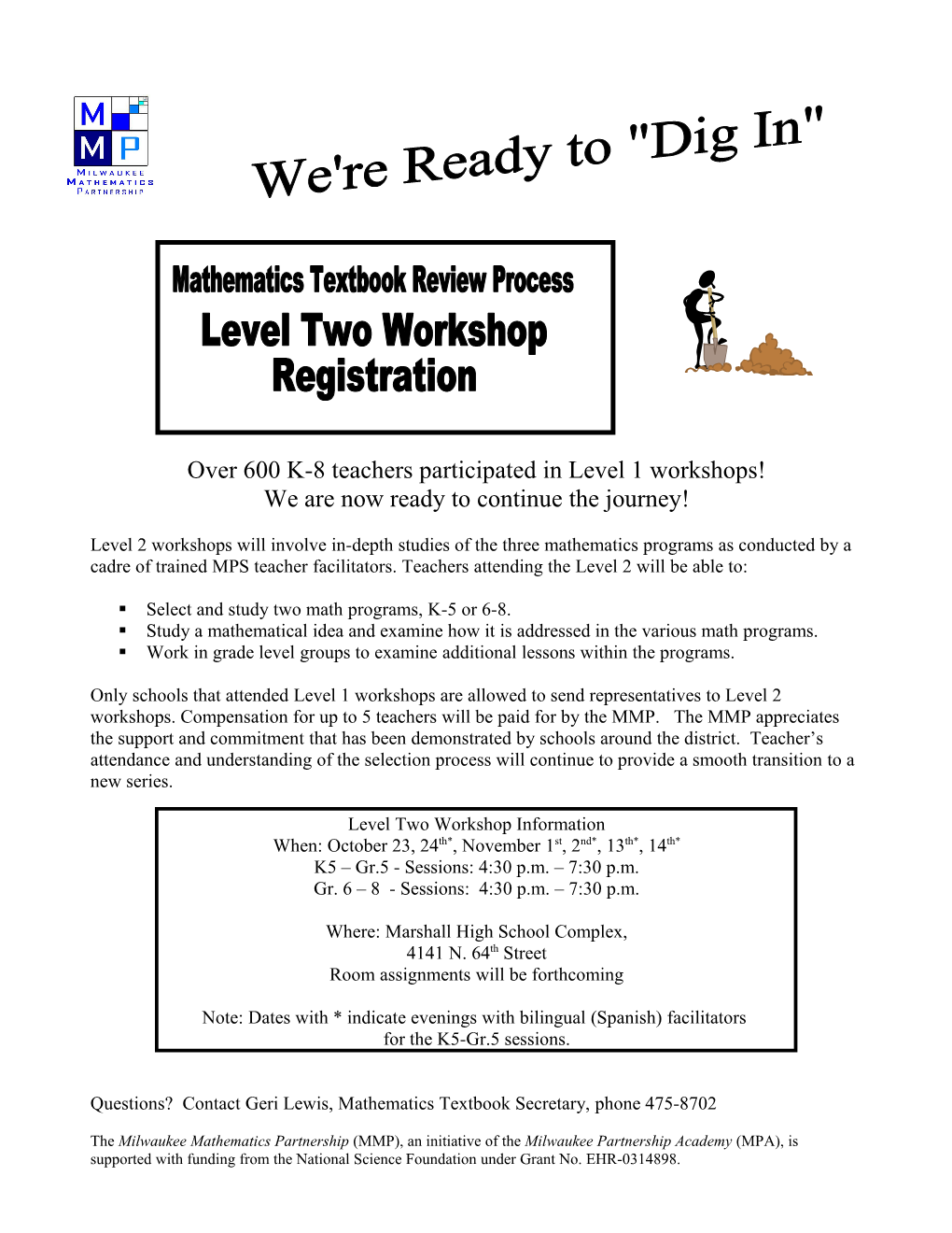 Over 600 K-8 Teachers Participated in Level 1 Workshops!